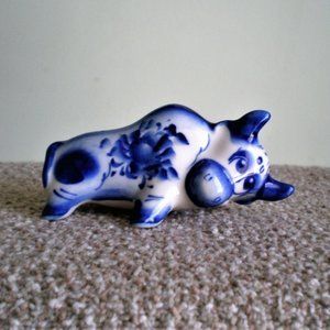 Russian Russia Handmade GZHEL Cow Calf Ox Bull Figurine Symbol of 2021 New Year